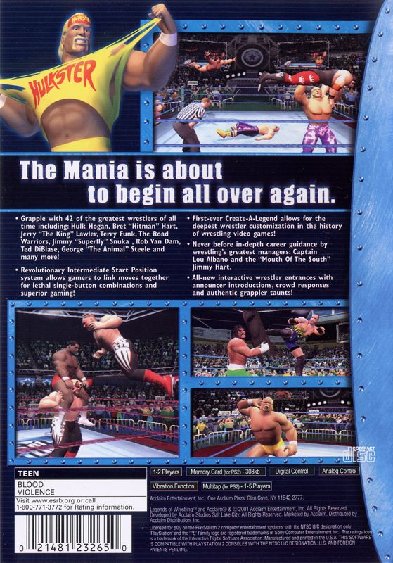 Back Cover for Legends of Wrestling (PlayStation 2)