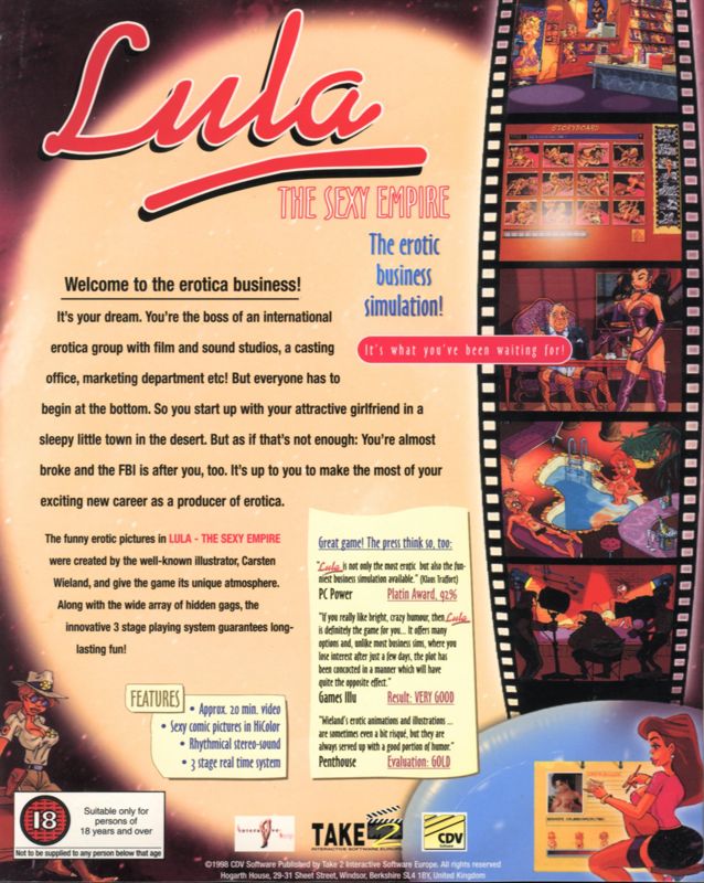 Back Cover for Lula: The Sexy Empire (Windows)