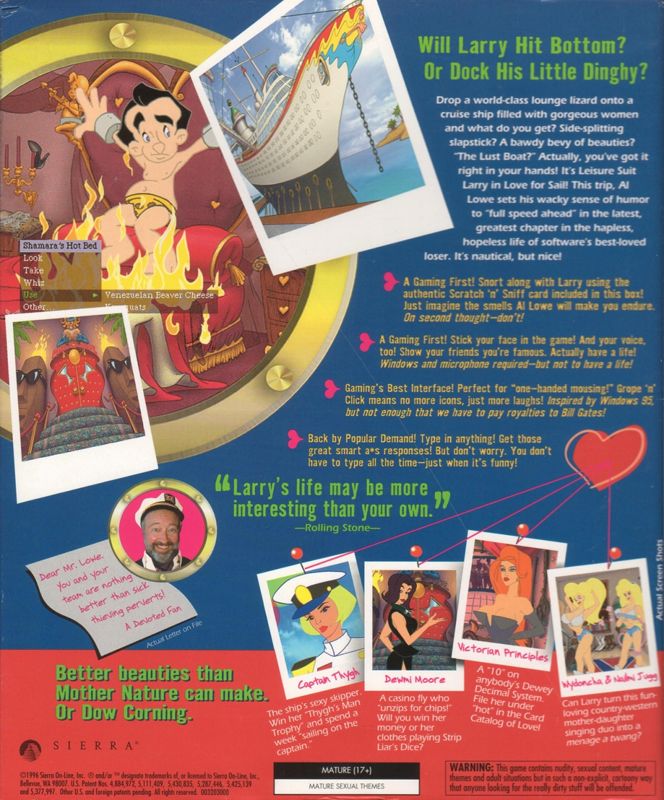Back Cover for Leisure Suit Larry: Love for Sail! (DOS and Windows)
