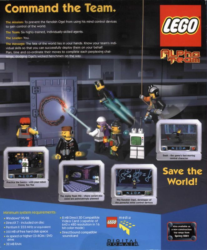 Back Cover for LEGO Alpha Team (Windows)