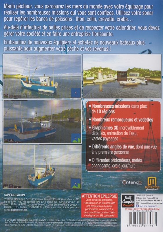 Back Cover for Open Sea Fishing: The Simulation (Windows) (Just For Simulation release (Just For Games 2013))
