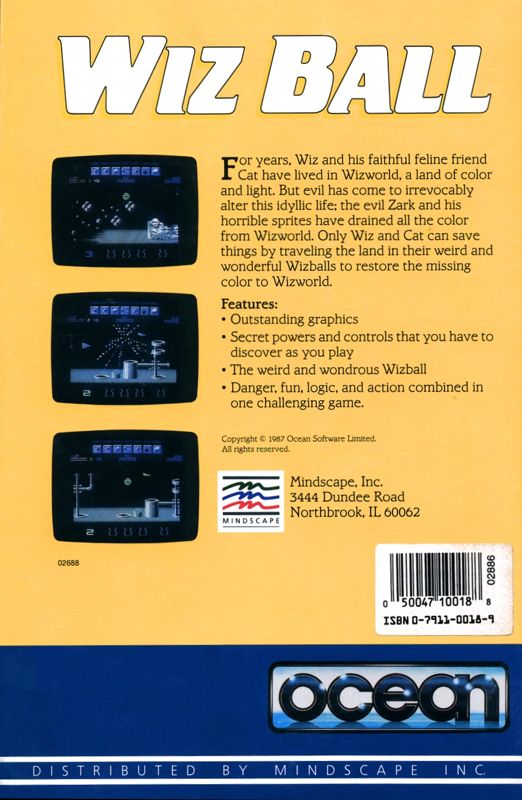 Back Cover for Wizball (PC Booter)