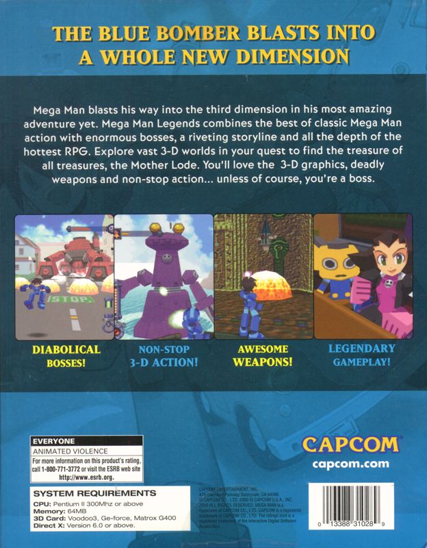 Back Cover for Mega Man Legends (Windows)