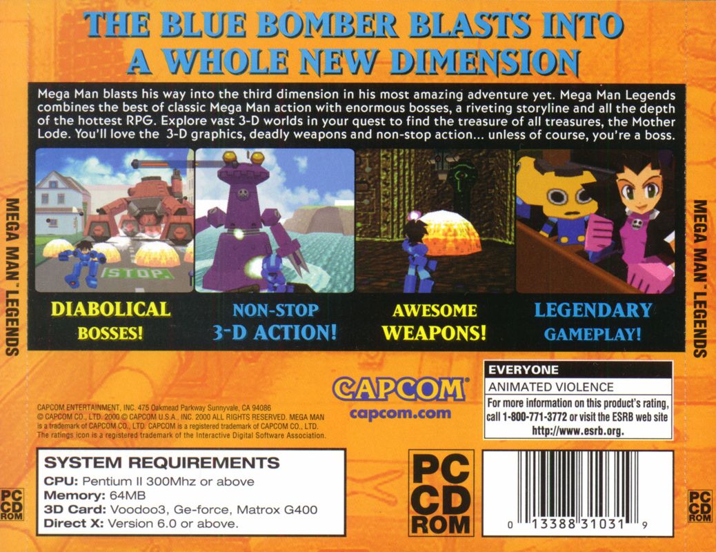 Other for Mega Man Legends (Windows): Jewel Case - Back