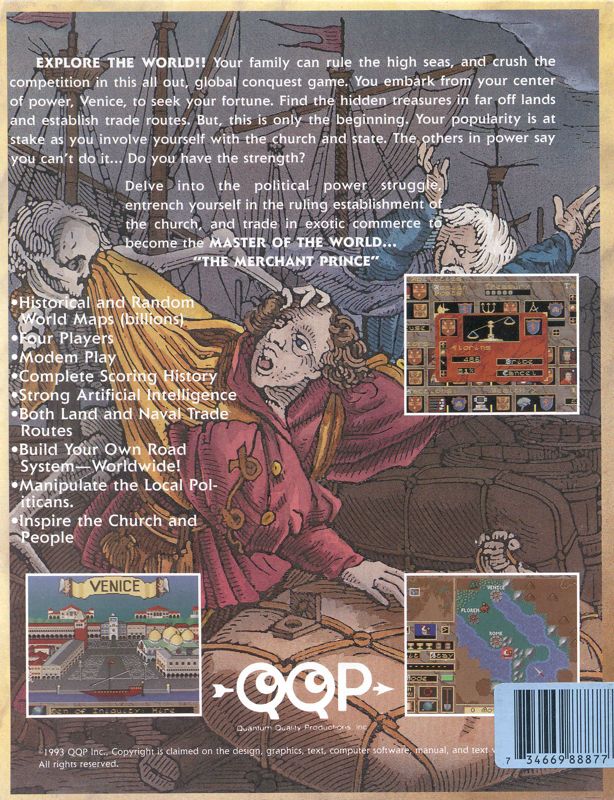 Back Cover for Merchant Prince (DOS)