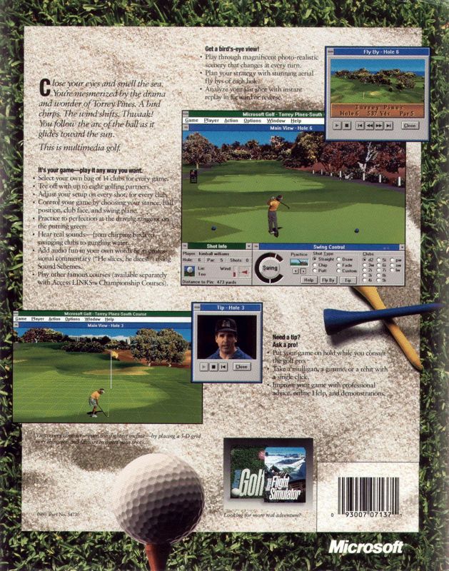 Back Cover for Microsoft Golf 3.0 (Windows)