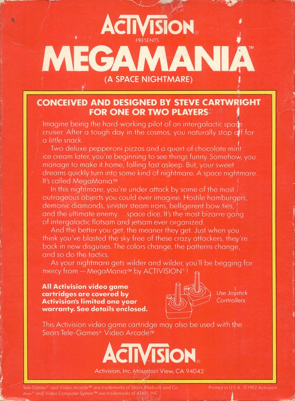 Back Cover for Megamania (Atari 2600)