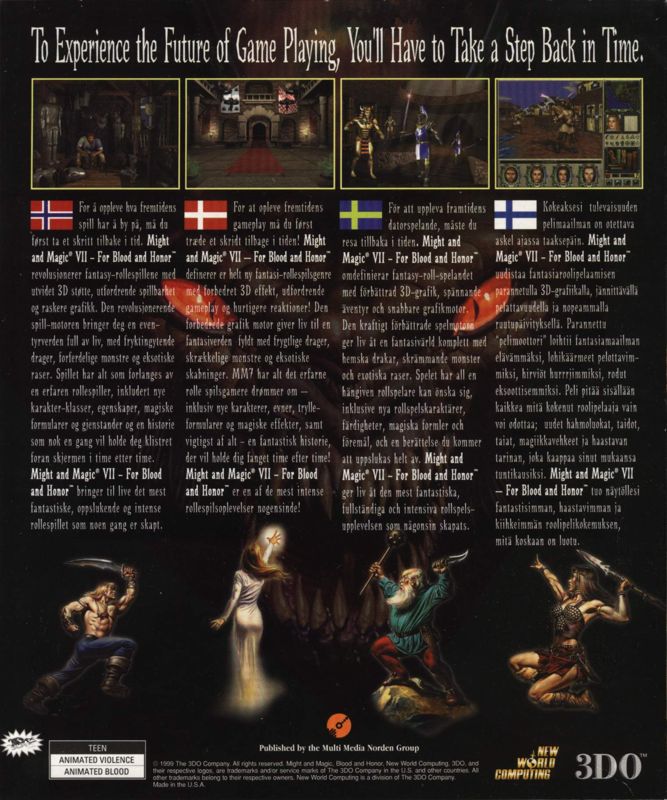 Back Cover for Might and Magic VII: For Blood and Honor (Windows)