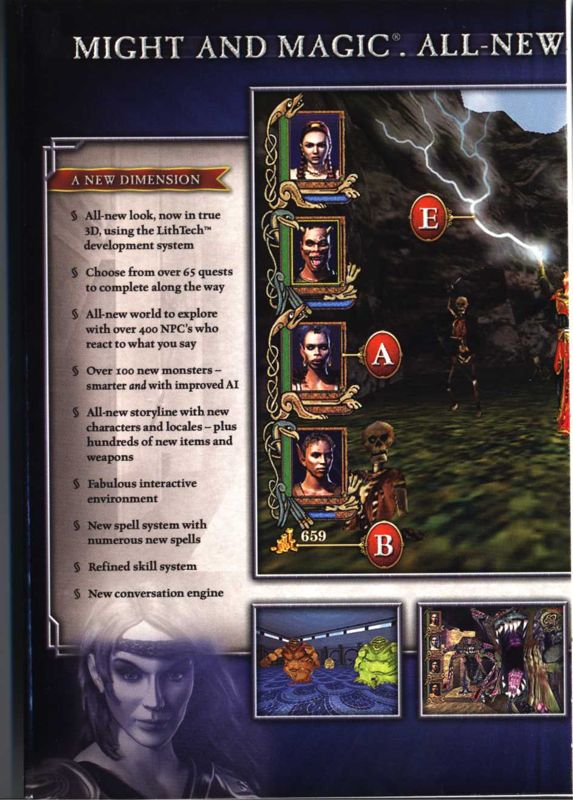 Inside Cover for Might and Magic IX (Windows): Left Flap