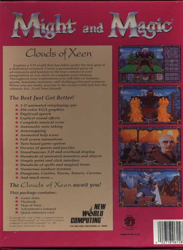 Back Cover for Might and Magic: Clouds of Xeen (DOS)