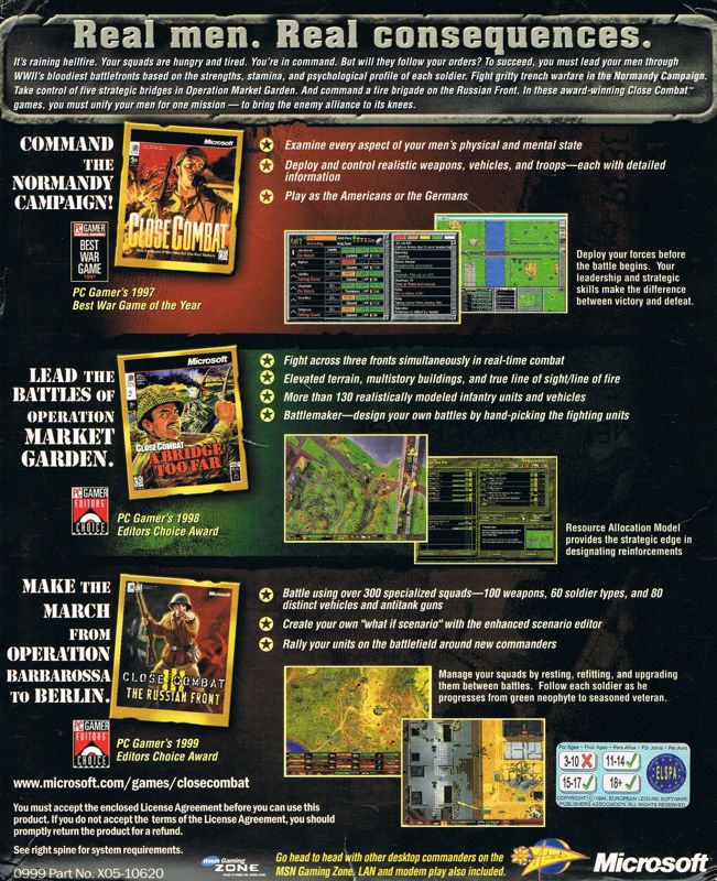 Back Cover for Close Combat Trilogy (Windows)