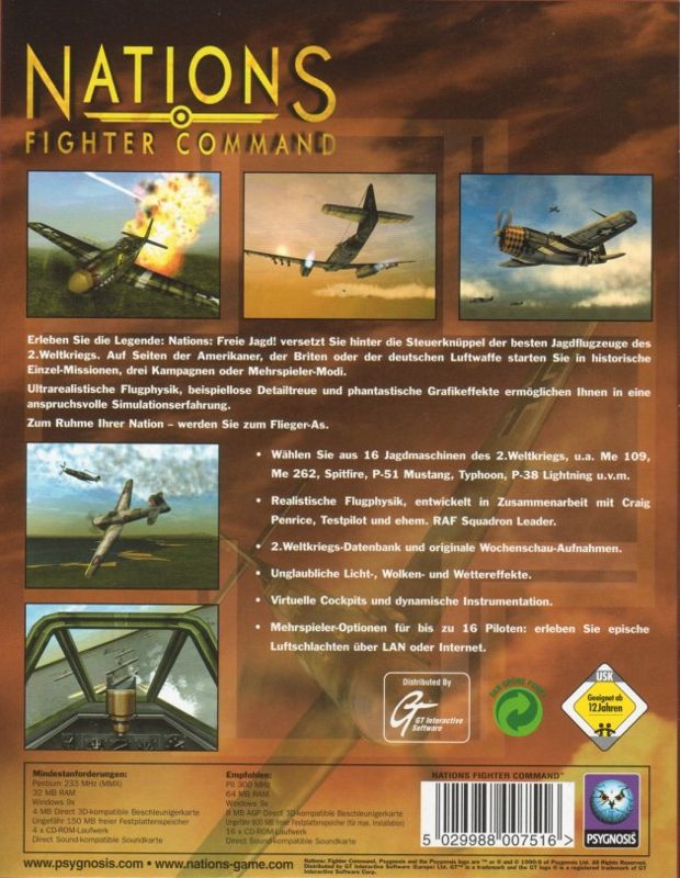 Back Cover for Nations: WWII Fighter Command (Windows)