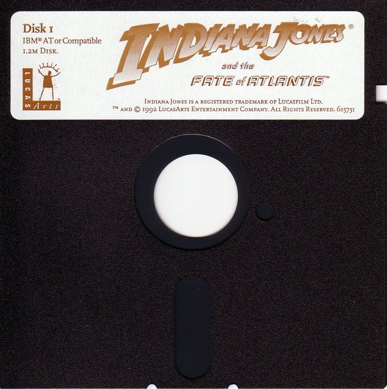 Media for Indiana Jones and the Fate of Atlantis (DOS) (5.25'' Floppy Disk release): Disk 1