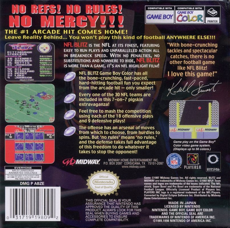 Back Cover for NFL Blitz (Game Boy Color)