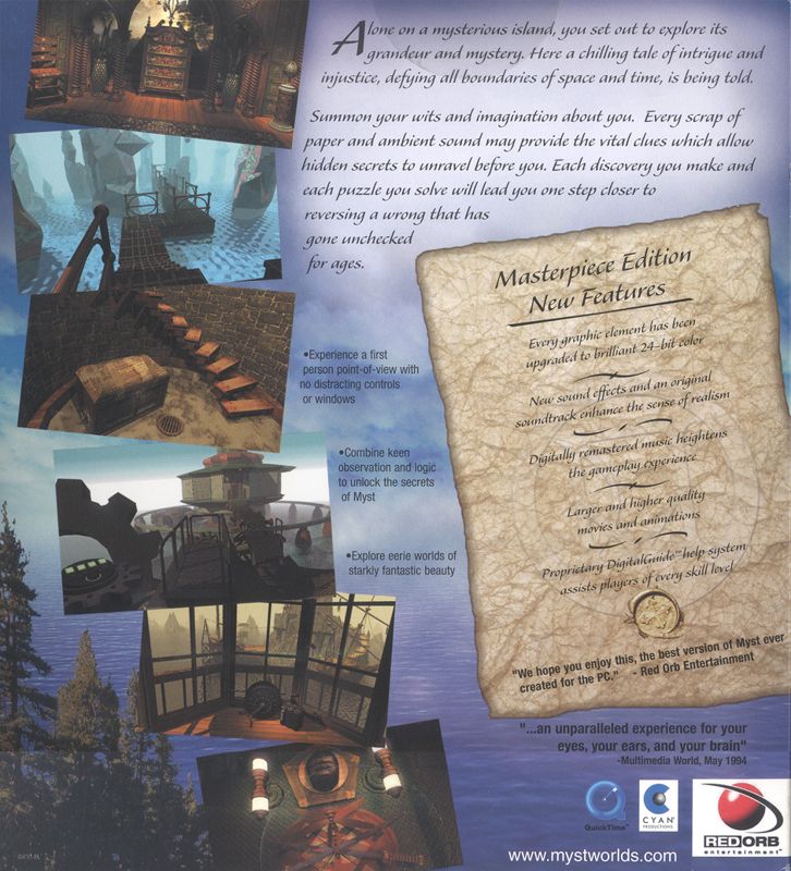 Back Cover for Myst: Masterpiece Edition (Windows)