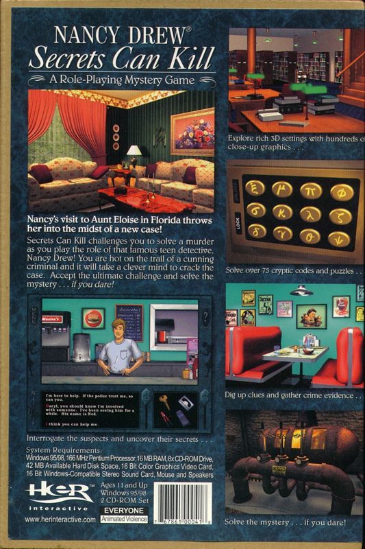 Back Cover for Nancy Drew: Secrets Can Kill (Windows)