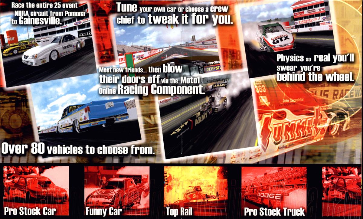 Inside Cover for NHRA Drag Racing Main Event (Windows)
