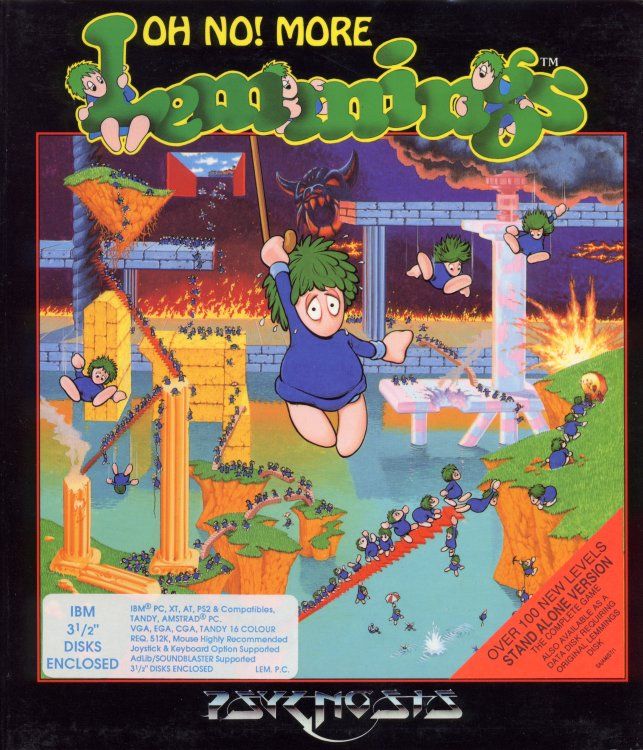Front Cover for Oh No! More Lemmings (DOS) (Stand-alone version)