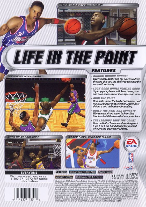 Back Cover for NBA Live 2002 (PlayStation 2)