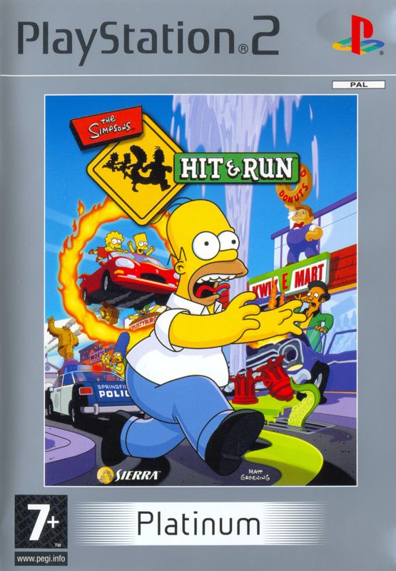 Front Cover for The Simpsons: Hit & Run (PlayStation 2) (Platinum release)