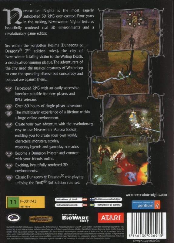 Back Cover for Neverwinter Nights (Windows)