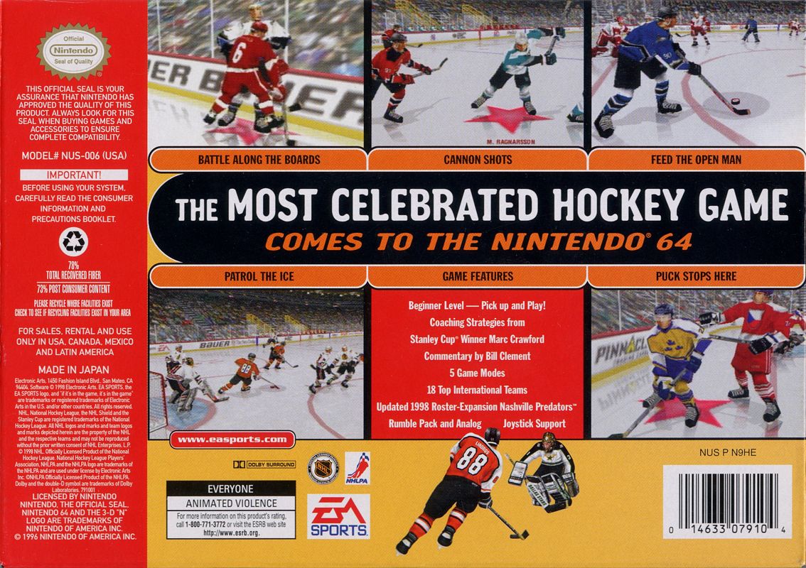 NHL 99 Cover Or Packaging Material - MobyGames