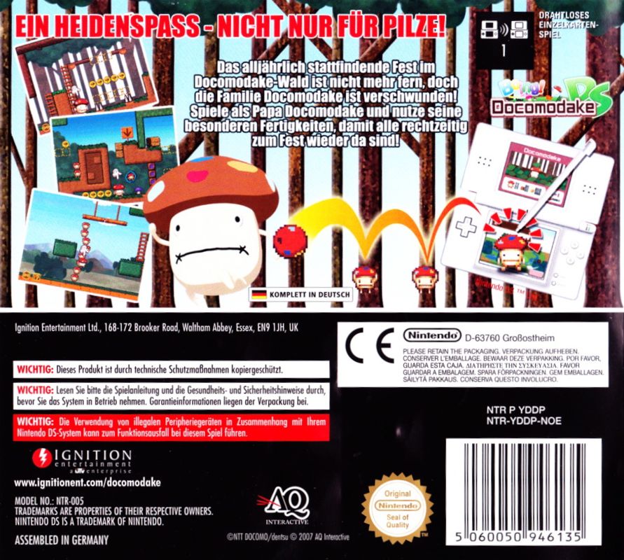 Back Cover for Boing! Docomodake (Nintendo DS)