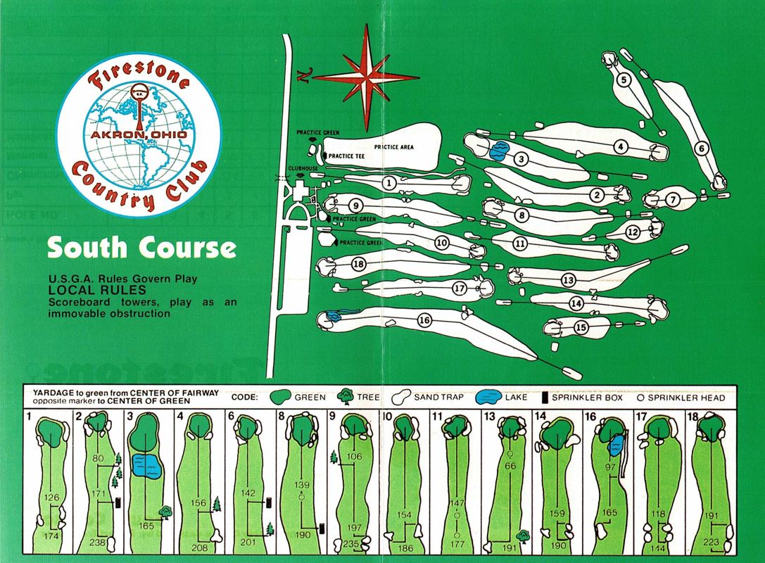 Extras for Links: Championship Course - Firestone Country Club (DOS) (CD-ROM release): Score Card - Back