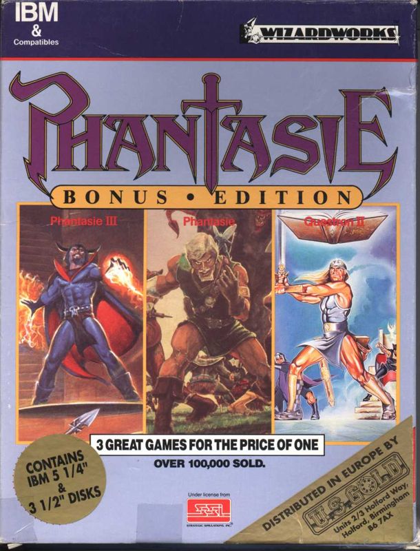 Front Cover for Phantasie: Bonus Edition (DOS) (European)