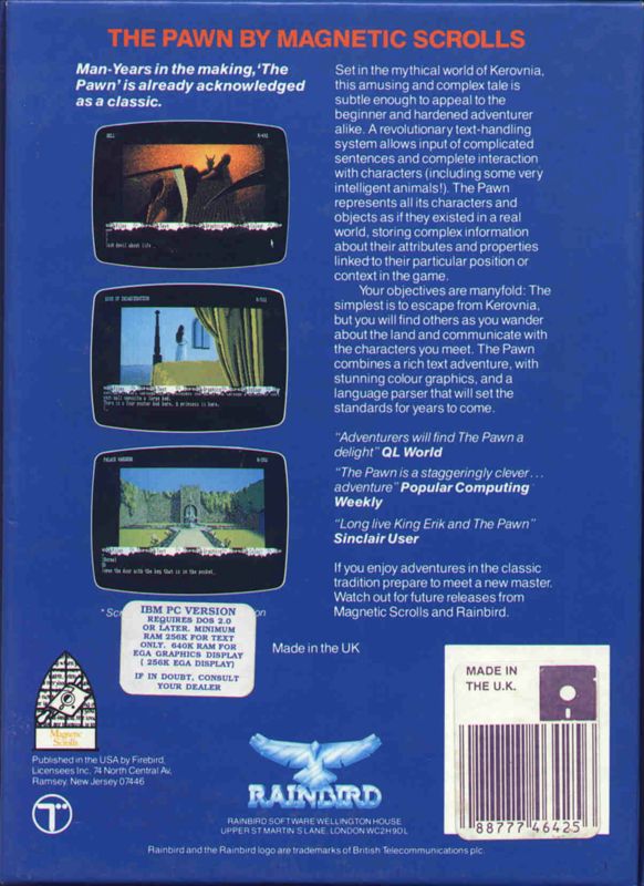 Back Cover for The Pawn (DOS)