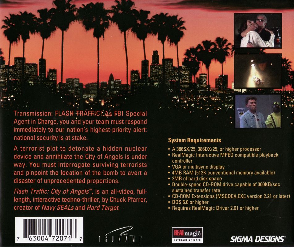 Other for Flash Traffic: City of Angels (DOS) (MPEG version): Jewel Case - Back