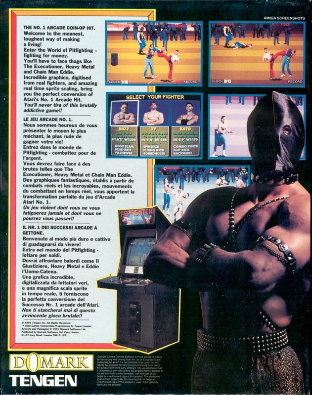 Back Cover for Pit-Fighter (DOS)