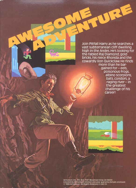 Back Cover for Pitfall II: Lost Caverns (PC Booter)