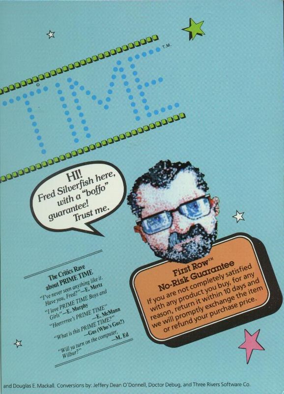 Inside Cover for Prime Time (DOS): Right Flap