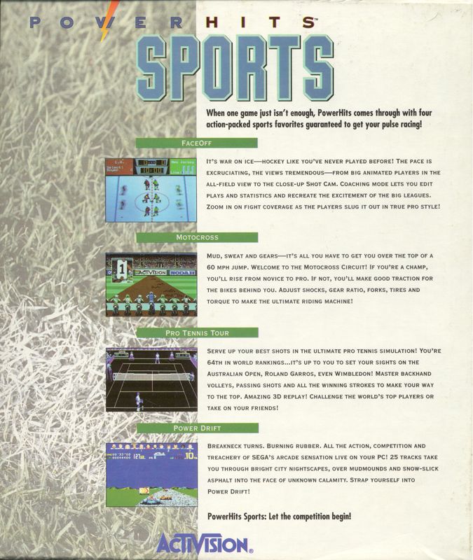 Back Cover for PowerHits Sports (DOS)