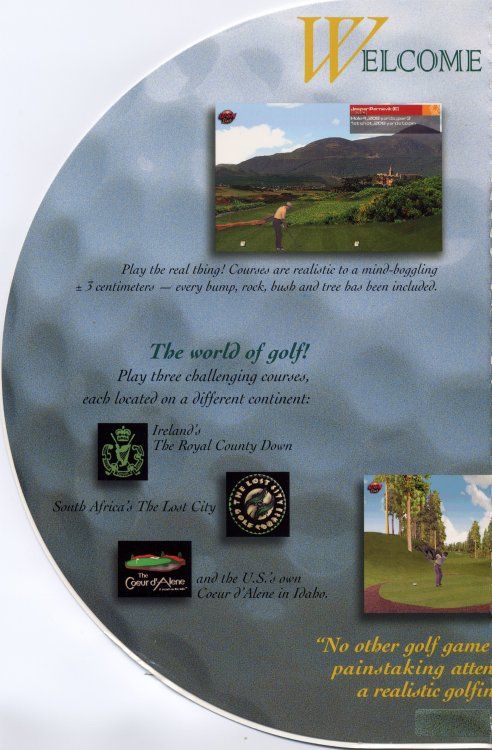 Inside Cover for Pro 18 World Tour Golf (Windows): Left Flap