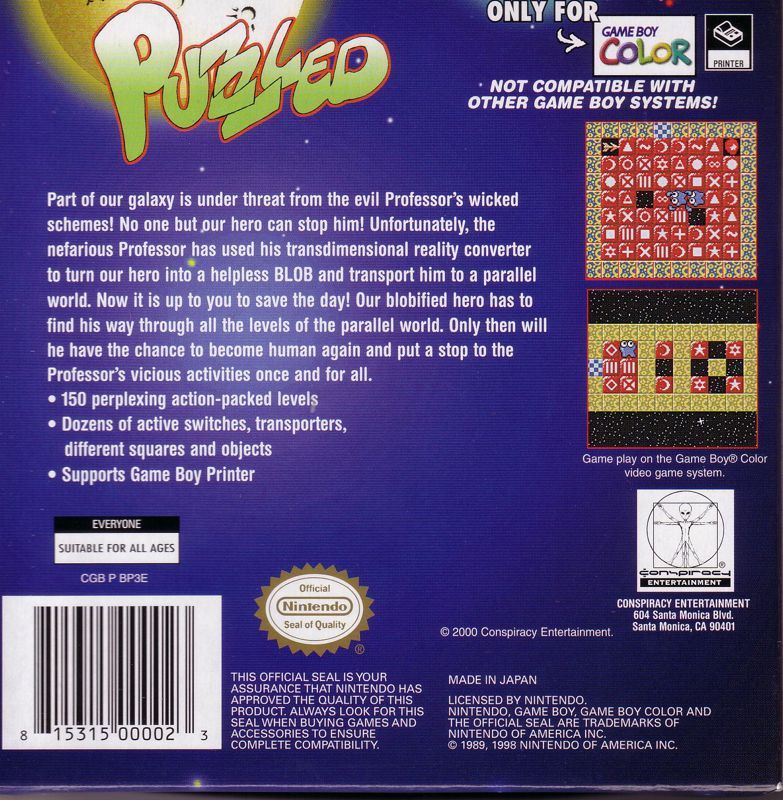 Back Cover for Puzzled (Game Boy Color)
