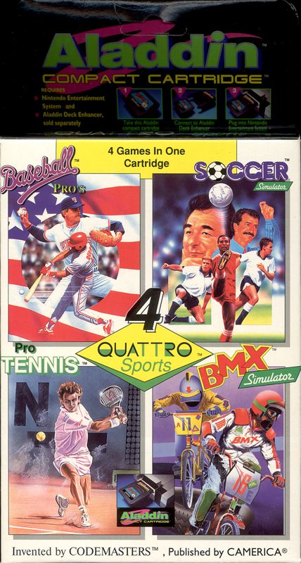 Front Cover for Quattro Sports (NES): Aladdin compact cartridge version