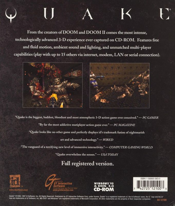 Quake cover or packaging material - MobyGames