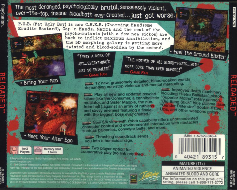 Back Cover for Re-Loaded (PlayStation)
