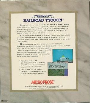 Back Cover for Sid Meier's Railroad Tycoon (DOS) (MicroProse Classics release)