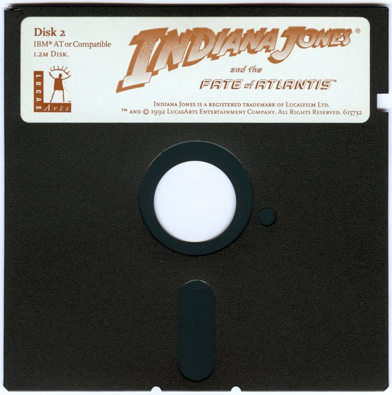 Media for Indiana Jones and the Fate of Atlantis (DOS) (5.25'' Floppy Disk release): Disk 2