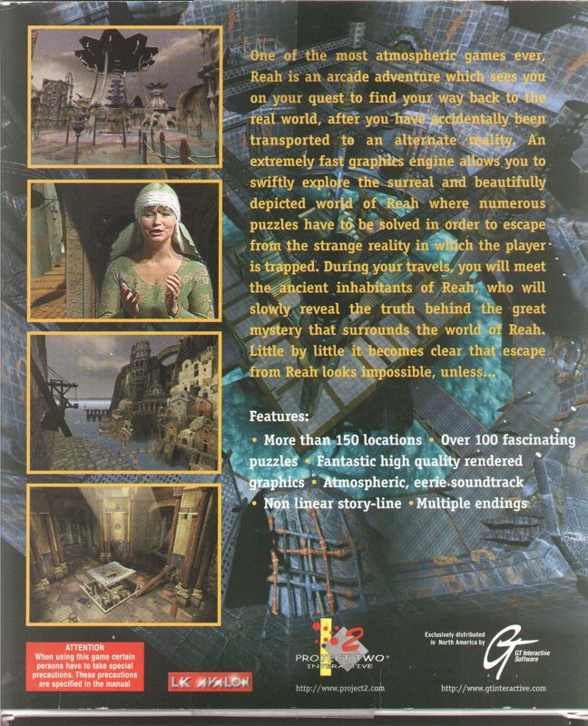 Back Cover for Reah: Face the Unknown (Windows)