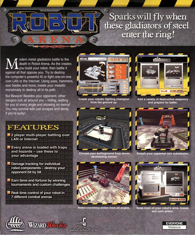 Back Cover for Robot Arena (Windows)