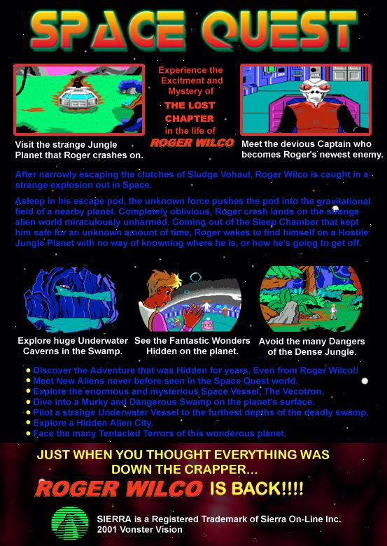 Back Cover for Space Quest: The Lost Chapter (DOS)