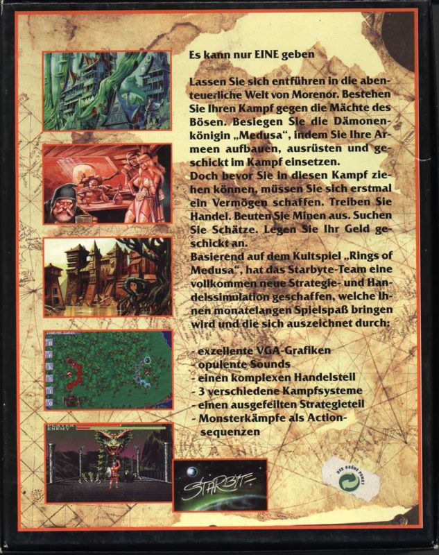 Back Cover for R.O.M. Gold: Rings of Medusa (DOS) (CD-ROM version)