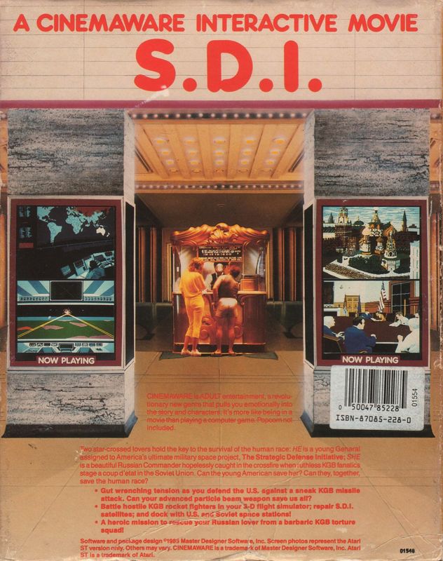 Back Cover for S.D.I. (Atari ST)