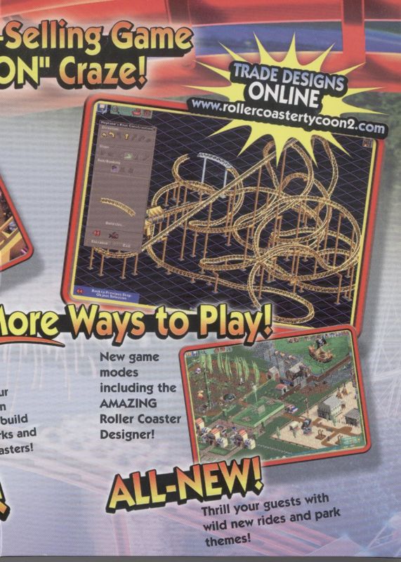 Inside Cover for RollerCoaster Tycoon 2 (Windows): Right Flap