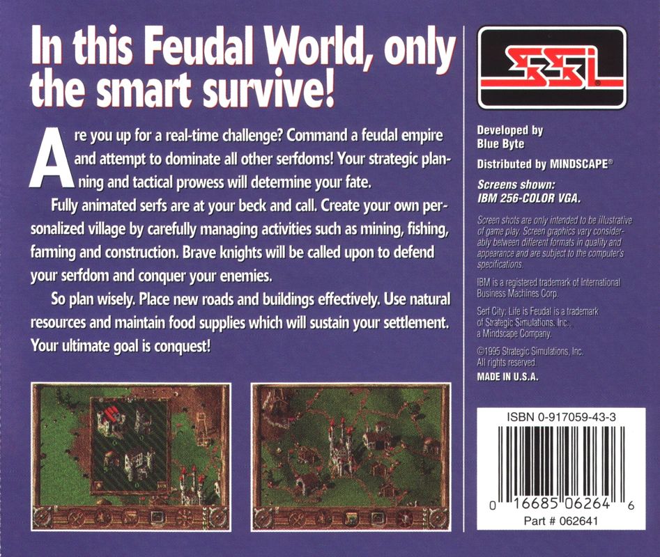 Back Cover for Serf City: Life is Feudal (DOS)