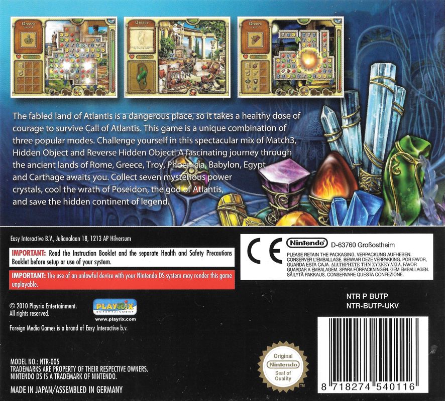 Full Cover for Call of Atlantis (Nintendo DS)